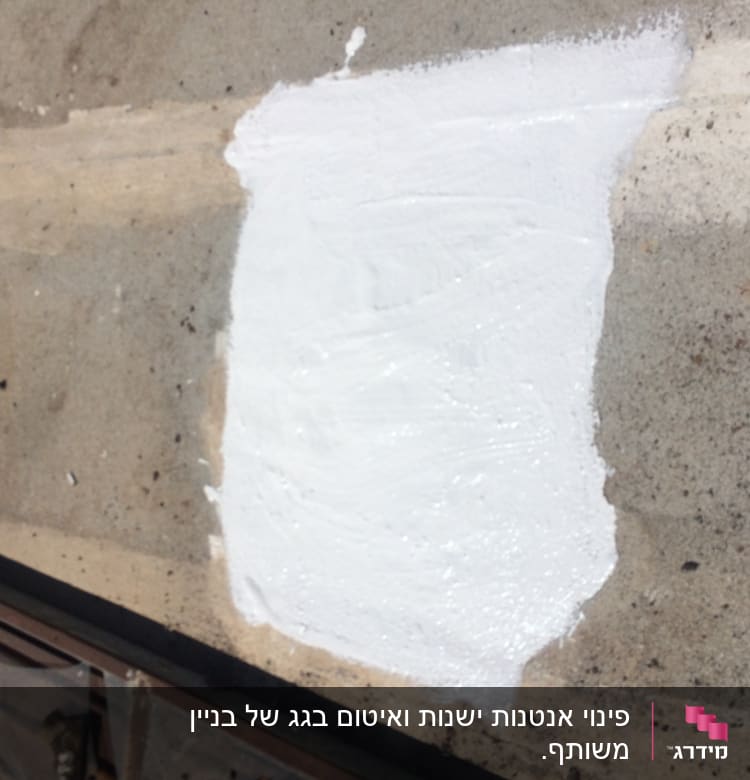 כתם לבן על גג בטון אפור